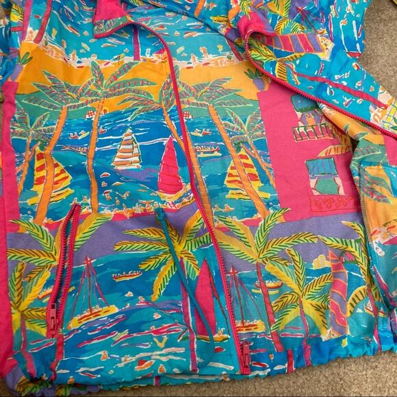 Vintage Ken Done 1990 windbreaker Jacket Turquoise Blue Pink size small - Picture 6 of 12